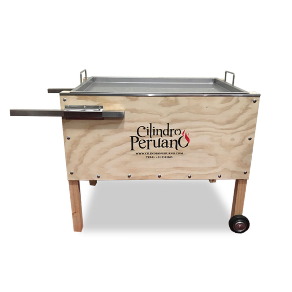 Caja China Mixta (Madera y Acero) Cilindro Peruano